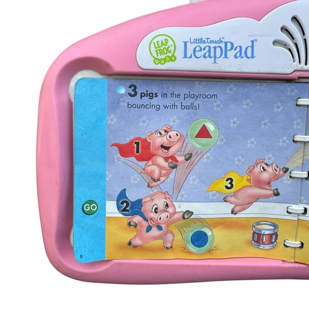 LeapFrog LittleTouch LeapPad Pink Learning System 3 Books Cartridges WORKS 2004